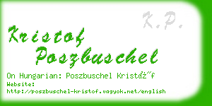 kristof poszbuschel business card